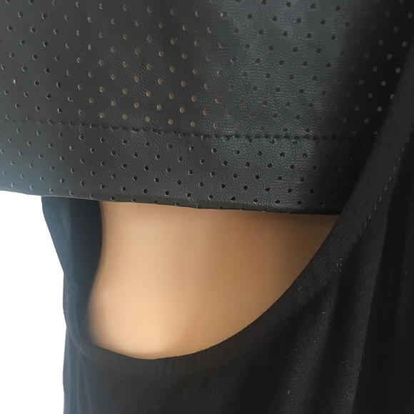 Black Maxi Dress with Cut Outs & Pleather Accent - Picture 5 of 7